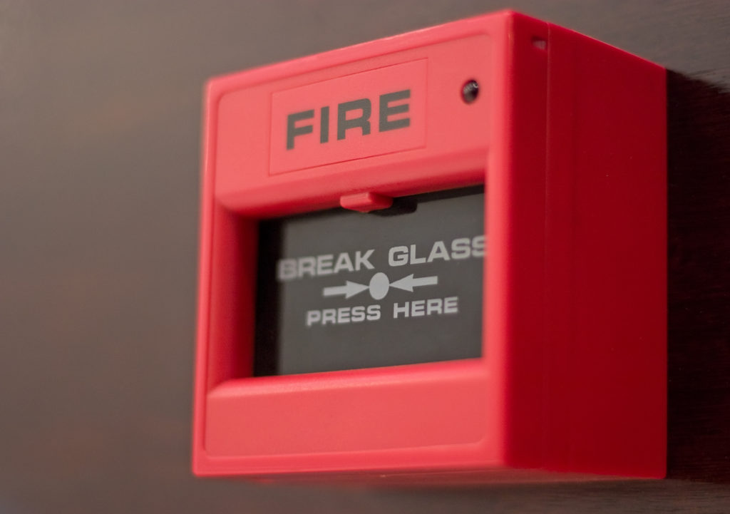 Break glass fire alarm